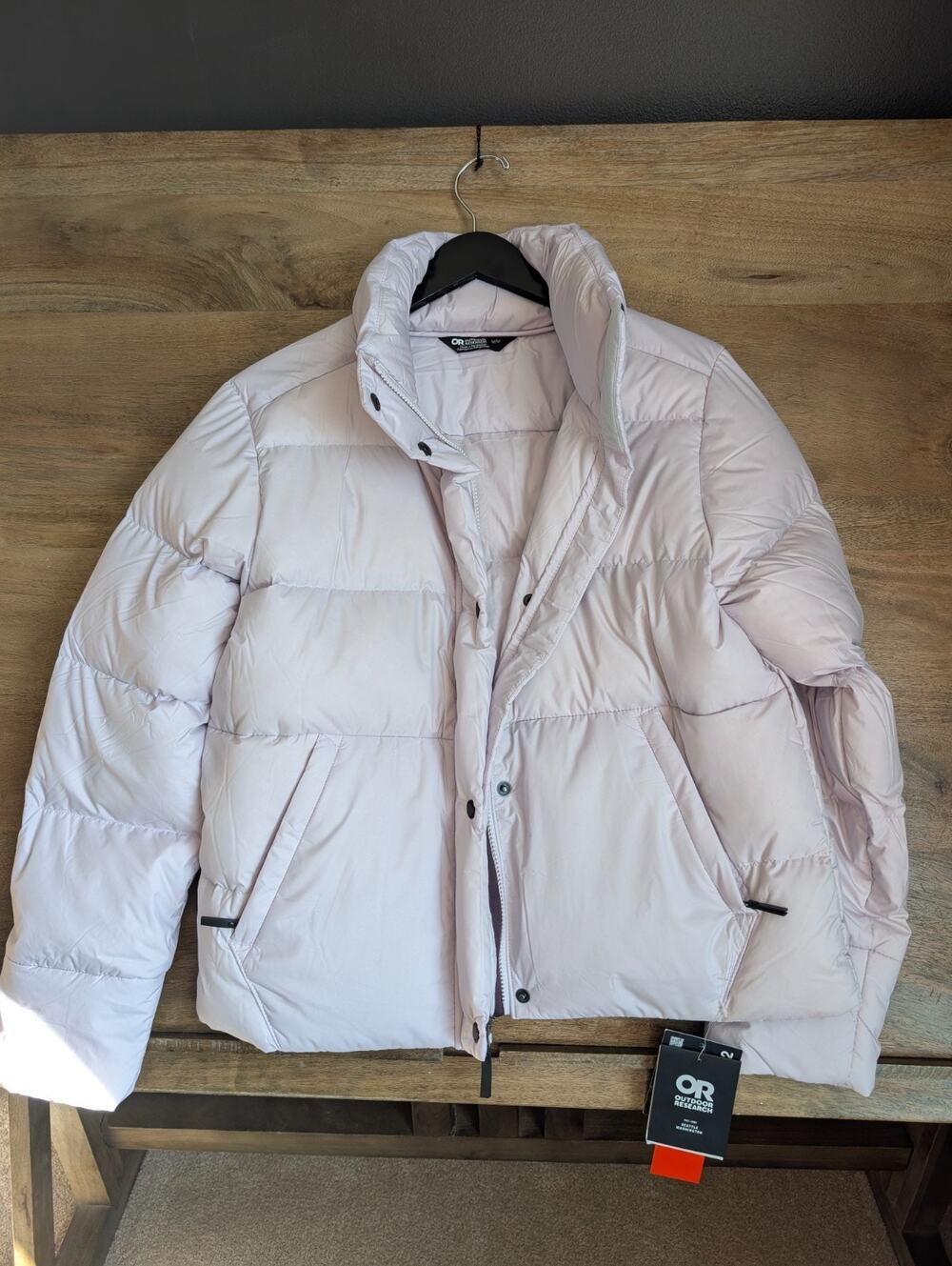 Outdoor Research Coldfront Down Jacket Women Medium Light Pink Stardust Full Zip
